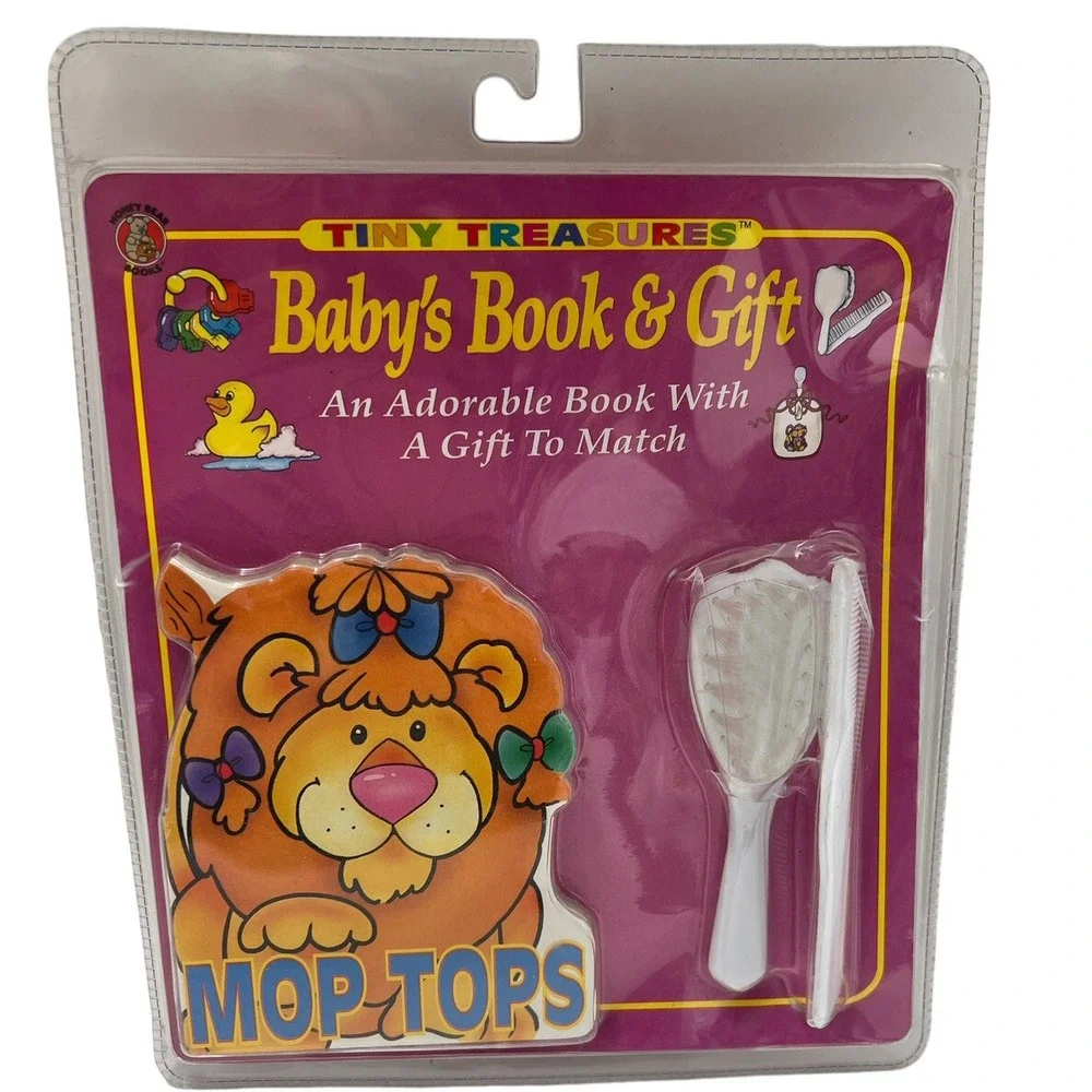 Vintage Baby Grooming Gift Set Tiny Treasures Baby's Book and Brush Comb New